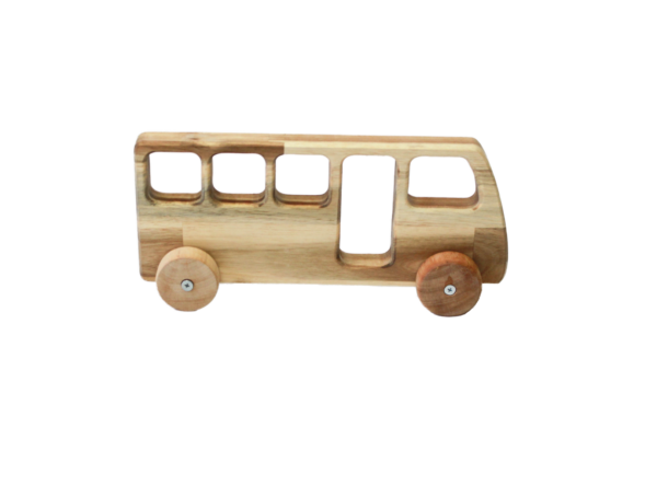 Fanno-Wooden Push Pull Bus Toy for Kids Safe Non-Toxic Child-Friendly Learning Fun