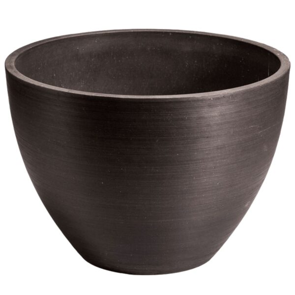 Fanno-Polished Black Planter Bowl 30cm Durable Recycled Plastic for Indoor Outdoor Plants