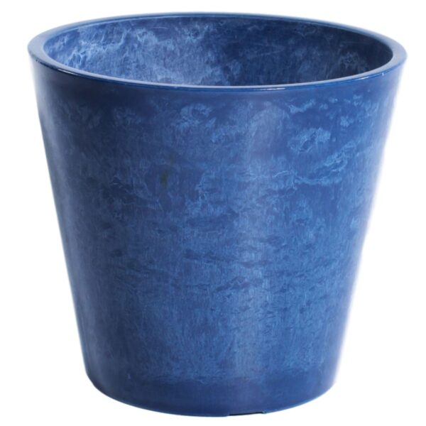 Fanno-Glossy Blue Garden Pot 25cm Durable Recycled Plastic for Indoor Outdoor Plants