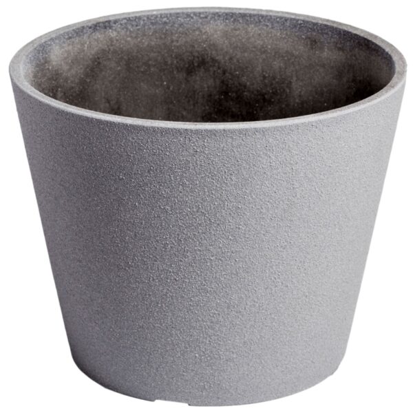 Fanno-Rendered Grey Planter Pot 25cm Lightweight Durable Recycled Plastic Indoor Outdoor