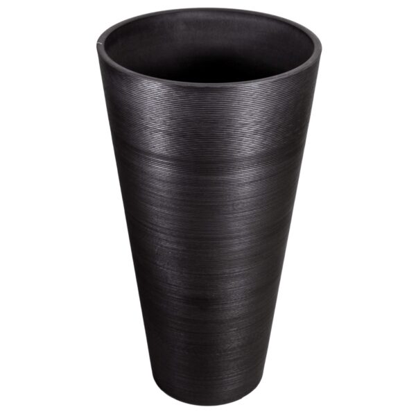 Fanno-Tall Round Black Planter 71cm Eco-Friendly Durable Textured Design Indoor Outdoor