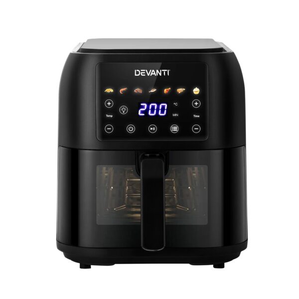 Fanno-Air Fryer 8L with LCD Touch Control 7 Presets Healthy Cooking 1700W Non-Stick