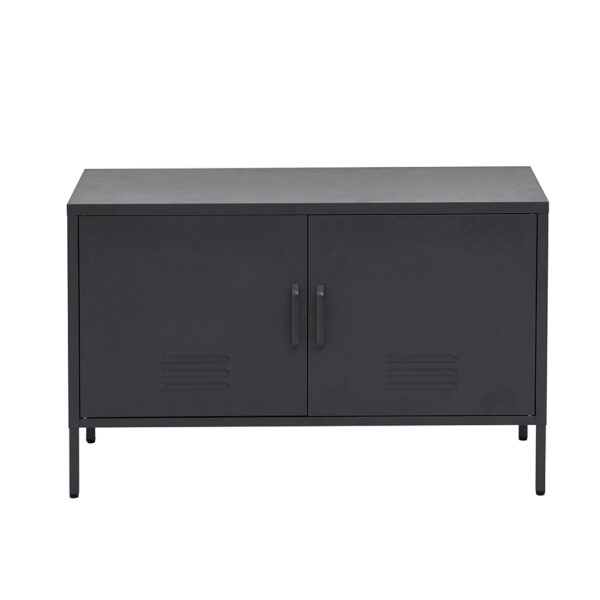 Fanno-Metal Buffet Sideboard Storage Cabinet with Adjustable Shelf and Cable Hole