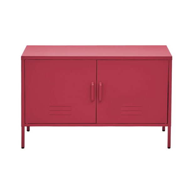 Fanno-Metal Buffet Sideboard Storage Cabinet with Adjustable Shelf in Pink Color