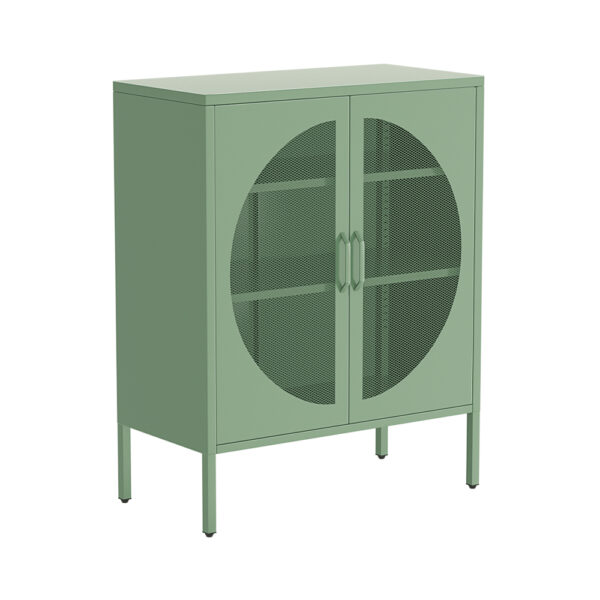 Fanno-Buffet Sideboard Storage Cabinet with Adjustable Shelves and Mesh Doors Green