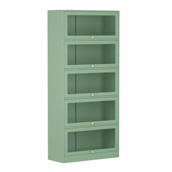 Fanno-Buffet Sideboard Storage Cabinet with Mesh Doors Cold Rolled Steel Light Green