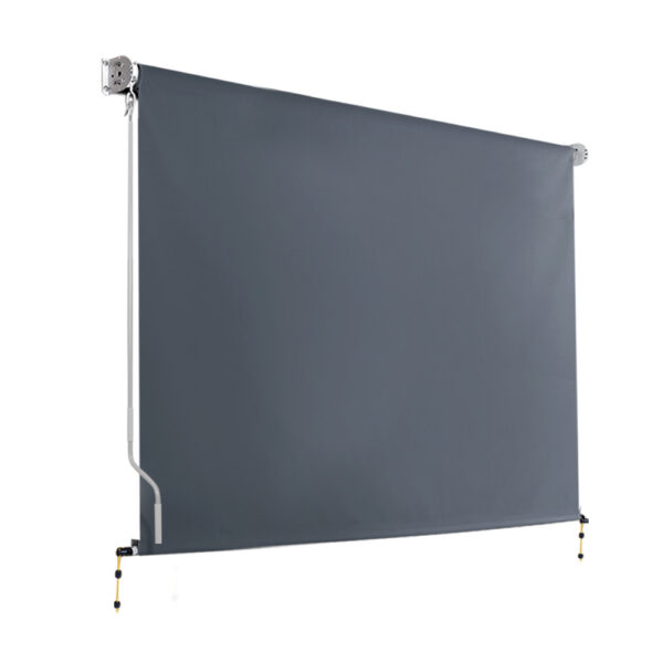 Fanno-Retractable Outdoor Screen Shade 2.7m x 2.5m UV Resistant Easy Install Grey