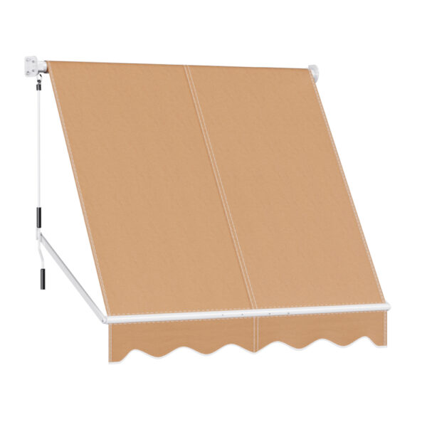 Fanno-Retractable Pivot Arm Awning 2.1m x 2.1m Outdoor Shade UV Resistant Beige