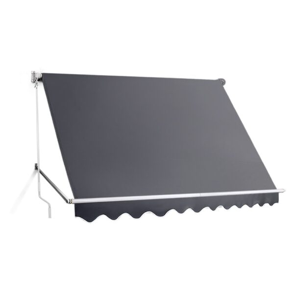 Fanno-Retractable Pivot Arm Awning 2.8m x 2.1m UV Resistant Outdoor Shade Grey