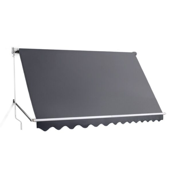 Fanno-Retractable Pivot Arm Awning 3.1m x 2.1m UV Resistant Outdoor Shade Grey