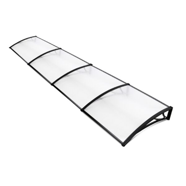 Fanno-DIY Window and Door Awning 1m x 4m Polycarbonate Canopy for Home and Office