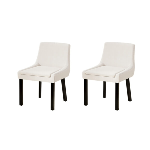 Fanno-Contemporary Dining Chairs Set of 2 Premium Corduroy Upholstery Rubber Wood Legs