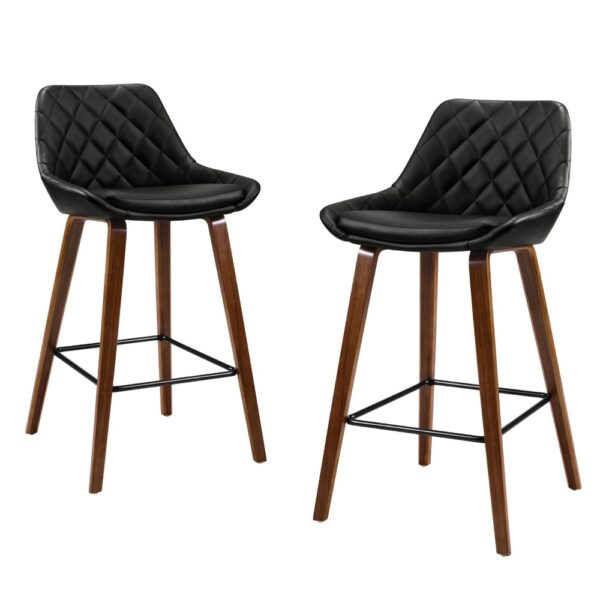 Fanno-Bar Stool Black PU Leather 4 Pack Modern Design Comfortable Height 68cm