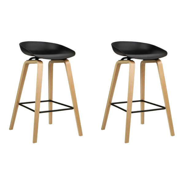 Fanno-Modern Bar Stools with PP Plastic Seat and Metal Footrest for Kitchen Dining