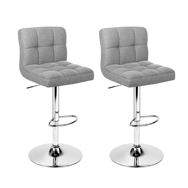 Fanno-Swivel Bar Stool with Chrome Finish and Fabric Padded Seat for Modern Decor