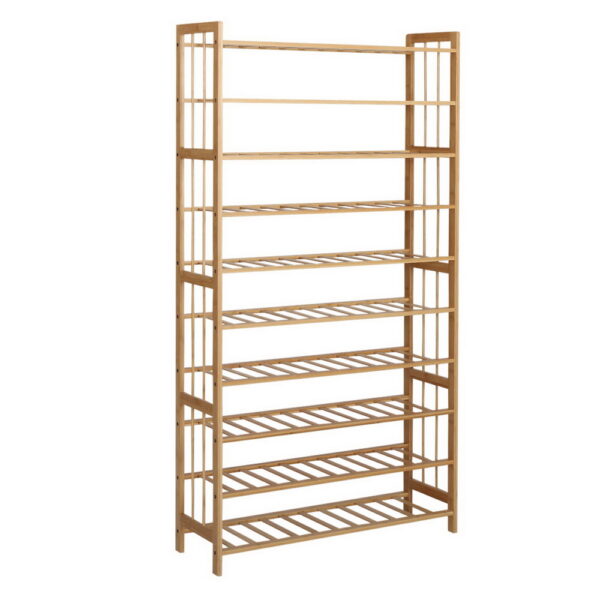 Fanno-10-Tier Bamboo Shoe Rack Eco-Friendly Storage Organizer for 50 Pairs of Shoes