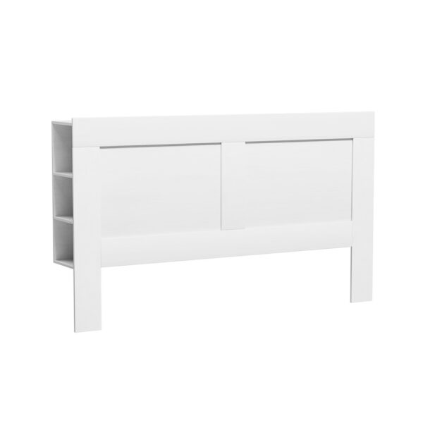 Fanno-King Bed Head with 3-Tier Shelves Storage White MDF Headboard Easy Clean