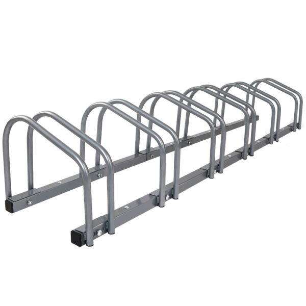 Fanno-6 Bike Parking Stand Freestanding Bicycle Storage Rack Easy Access Silver