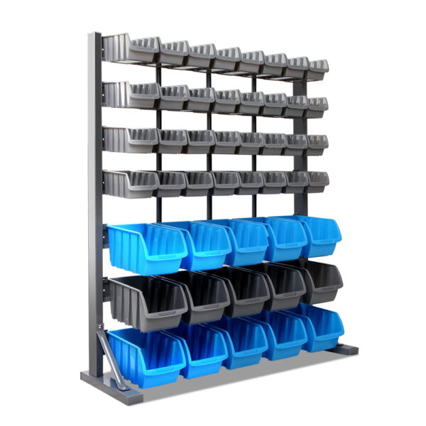 Fanno-47 Storage Bin Rack with Magnetic Tool Bar for Home Workshop Garage Use