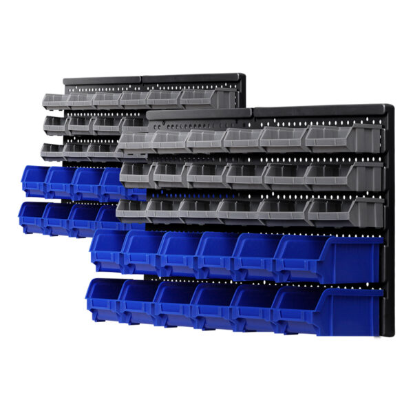 Fanno-Storage Bin Rack for Tools and Accessories with Detachable Bins and Peg Board