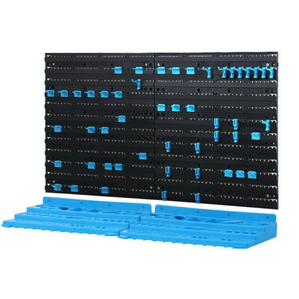 Fanno-Tool Storage Rack with Peg Boards Shelves and 50 Tool Holders for Garage Organization