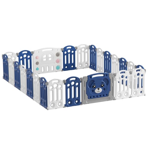 Fanno-Compatible Baby Playpen 24 Panels Safety Gate Toddler Fence Portable Play Area