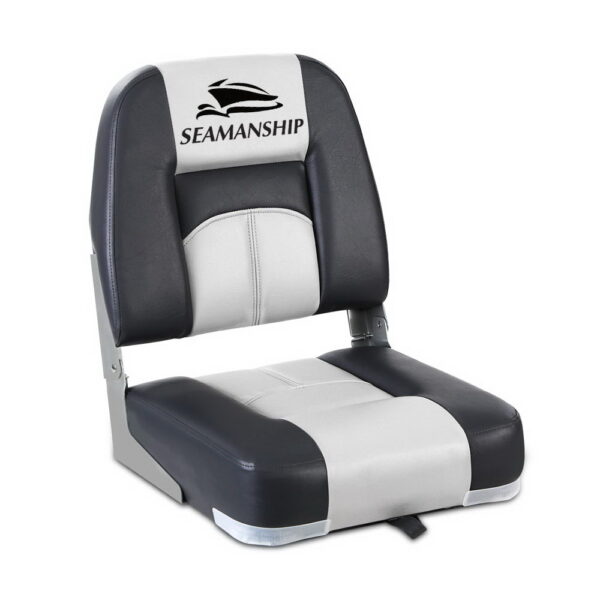 Fanno-Premium Folding Boat Seats with Swivel Base for All Weather Conditions Grey