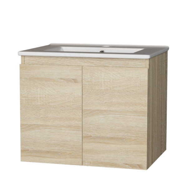 Fanno-Contemporary Wall-Hung Bathroom Vanity Unit with Nano-Glaze Basin and Storage