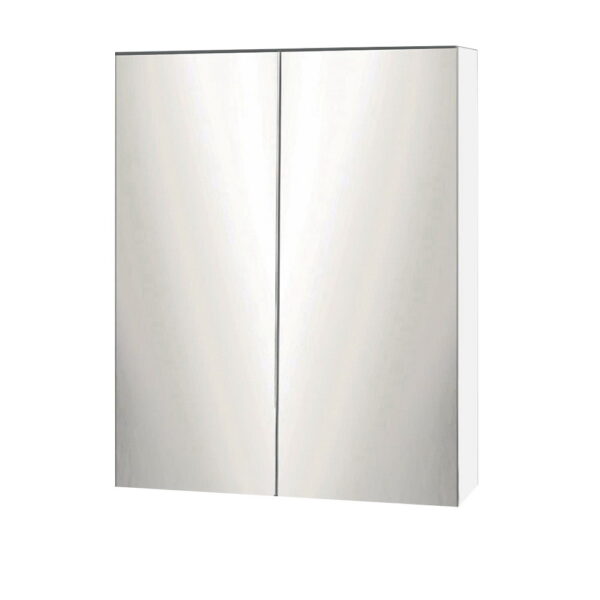 Fanno-Storage Mirror Cabinet with Adjustable Shelves and Soft Closing Doors in White