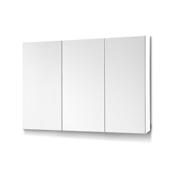 Fanno-Bathroom Vanity Storage Cabinet with Mirrors Adjustable Shelves White Finish