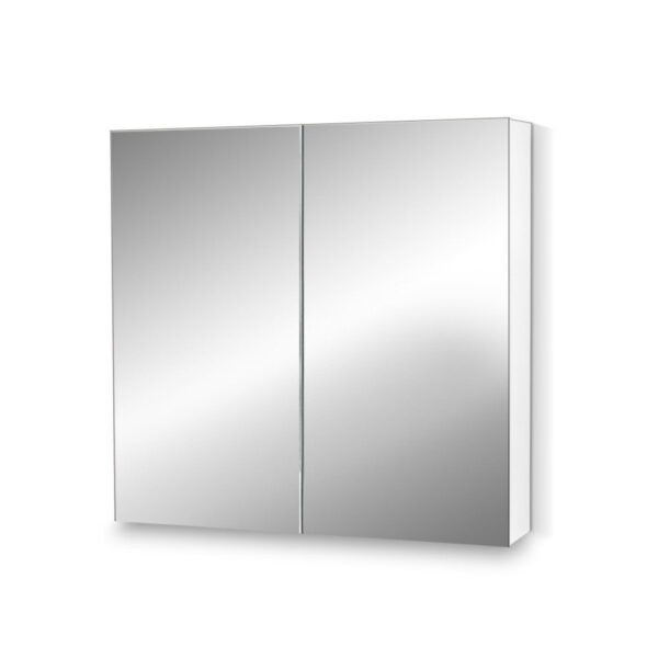 Fanno-Storage Mirror Cabinet with Adjustable Shelves and Soft Closing Doors White