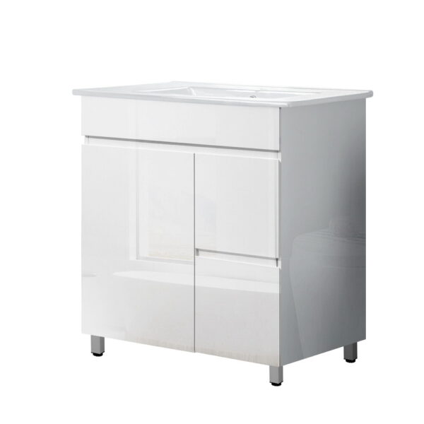 Fanno-Contemporary Bathroom Vanity Unit with Ceramic Basin and Storage Solutions