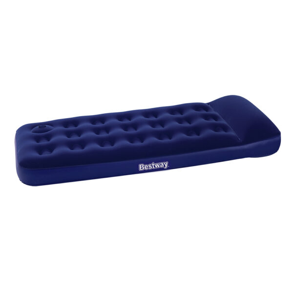 Fanno-Single Size Air Bed with Built-in Pillow and Flocked Surface for Indoor Outdoor Use