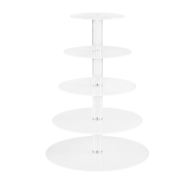 Fanno-5-Tier Cake Stand Clear Acrylic Display for Weddings Parties and Events