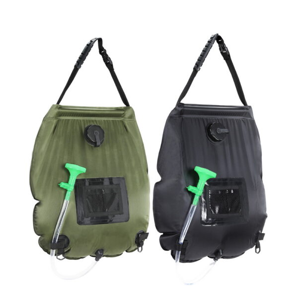 Fanno-20L Camping Shower Bag Set of 2 Portable Solar Heated Outdoor Shower Green Black