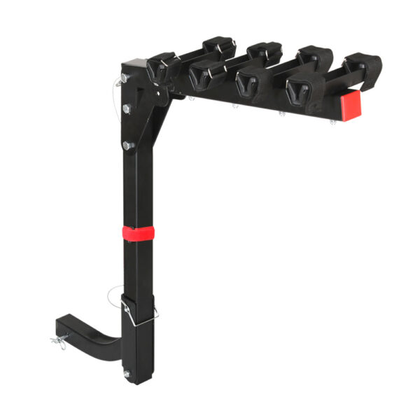 Fanno-4-Bike Car Carrier Rack Compatible with 2-Inch Hitch Foldable Durable Steel Black