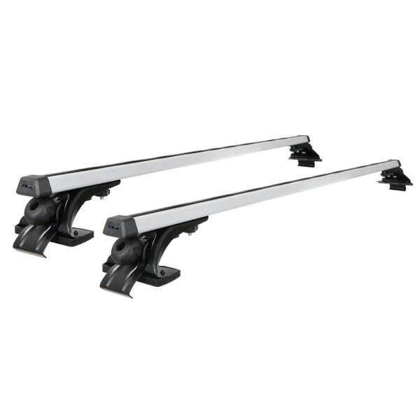 Fanno-Universal Car Roof Rack Adjustable Aluminium Cross Bars for Bare Roofs 145cm Silver