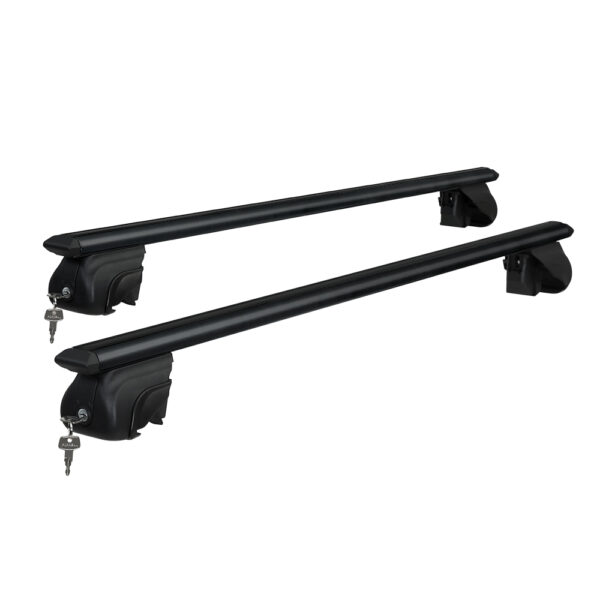 Fanno-Universal Car Roof Rack Aluminium Cross Bars Adjustable Holder 126cm Black