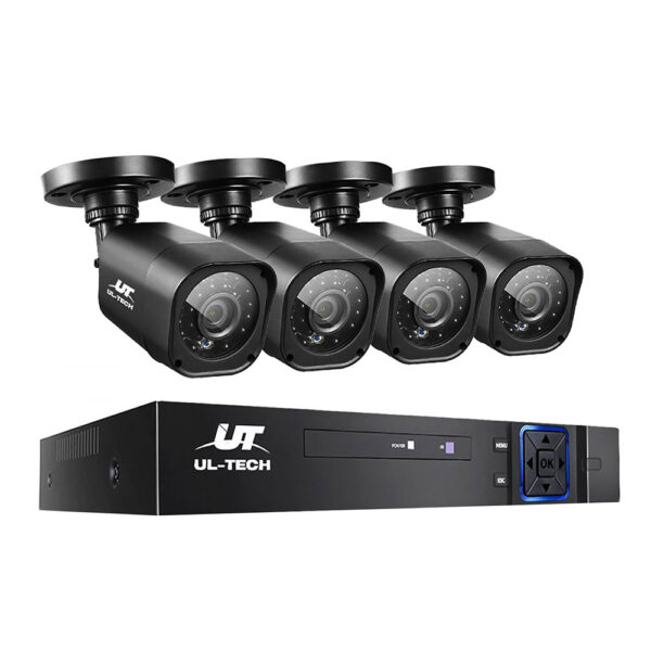 Fanno-Weatherproof 1080P CCTV Security System with 4 Cameras and Remote Access