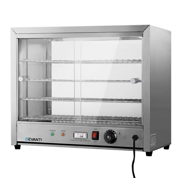 Fanno-Commercial Food Warmer 4-Tier Stainless Steel Display Cabinet with Adjustable Thermostat