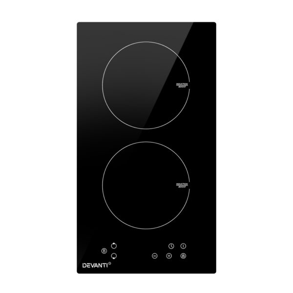 Fanno-30cm Induction Cooktop with 2 Cooking Zones Touch Control and Safety Features