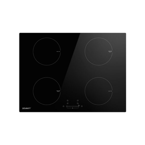 Fanno-70cm Electric Induction Cooktop 4 Zones Ceramic Stove 7000W Touch Control Black