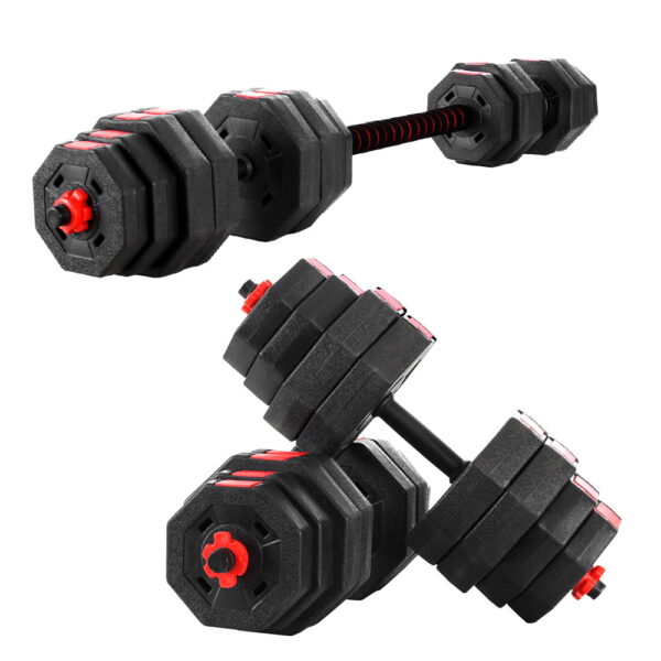 Fanno-Adjustable Barbell and Dumbbell 2-in-1 Set with 16 Weight Plates for Home Gym