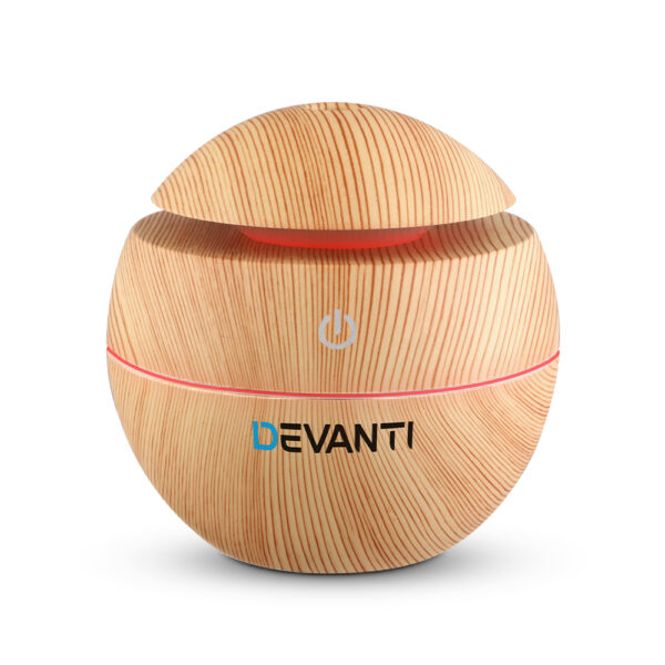 Fanno-Aroma Diffuser 4-in-1 Humidifier Purifier Night Light Wood Grain 130ml