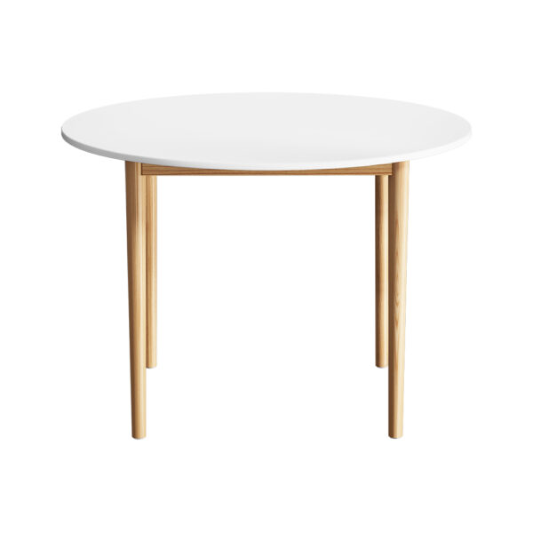 Fanno-Round Nordic Dining Table for 4 to 6 People with Pine Wood Legs and Easy Assembly