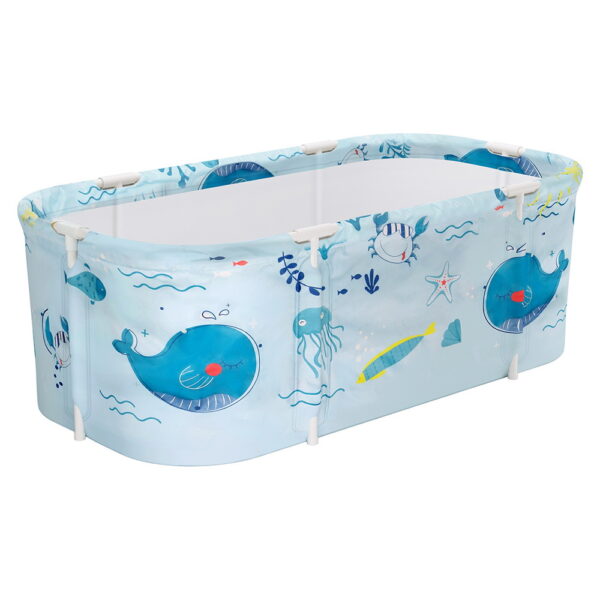 Fanno-Foldable Bathtub Extra Large Capacity Insulated Indoor Outdoor Spa 132x65cm Blue