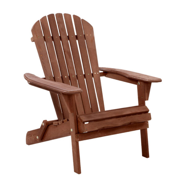 Fanno-Adirondack Outdoor Chair Foldable Wooden Patio Furniture for Backyard and Porch