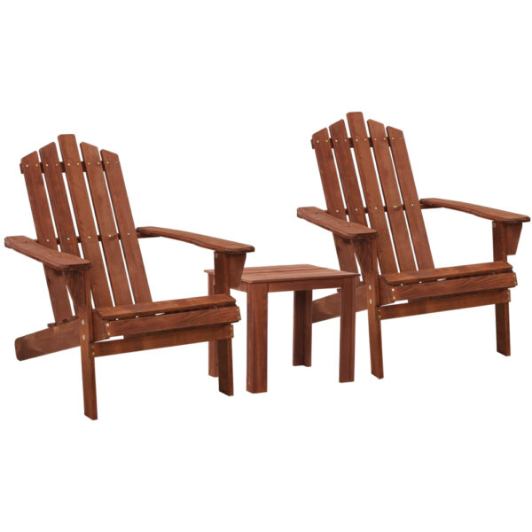 Fanno-Adirondack Chair Set with Side Table Eco-Friendly Wooden Outdoor Furniture