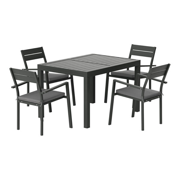 Fanno-5-Piece Outdoor Dining Set with Extendable Table and Cushions for Patio or Backyard