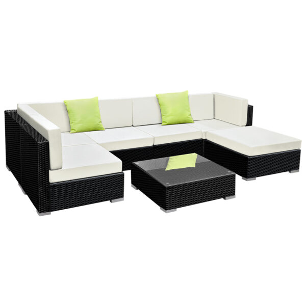 Fanno-7-Piece Outdoor Furniture Set with Cushions and Water-Resistant Cover